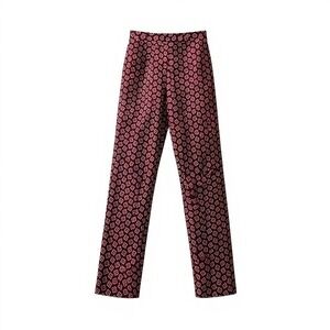 Harold's Women's Size 6 Black Red Floral Geometric Dress Pants